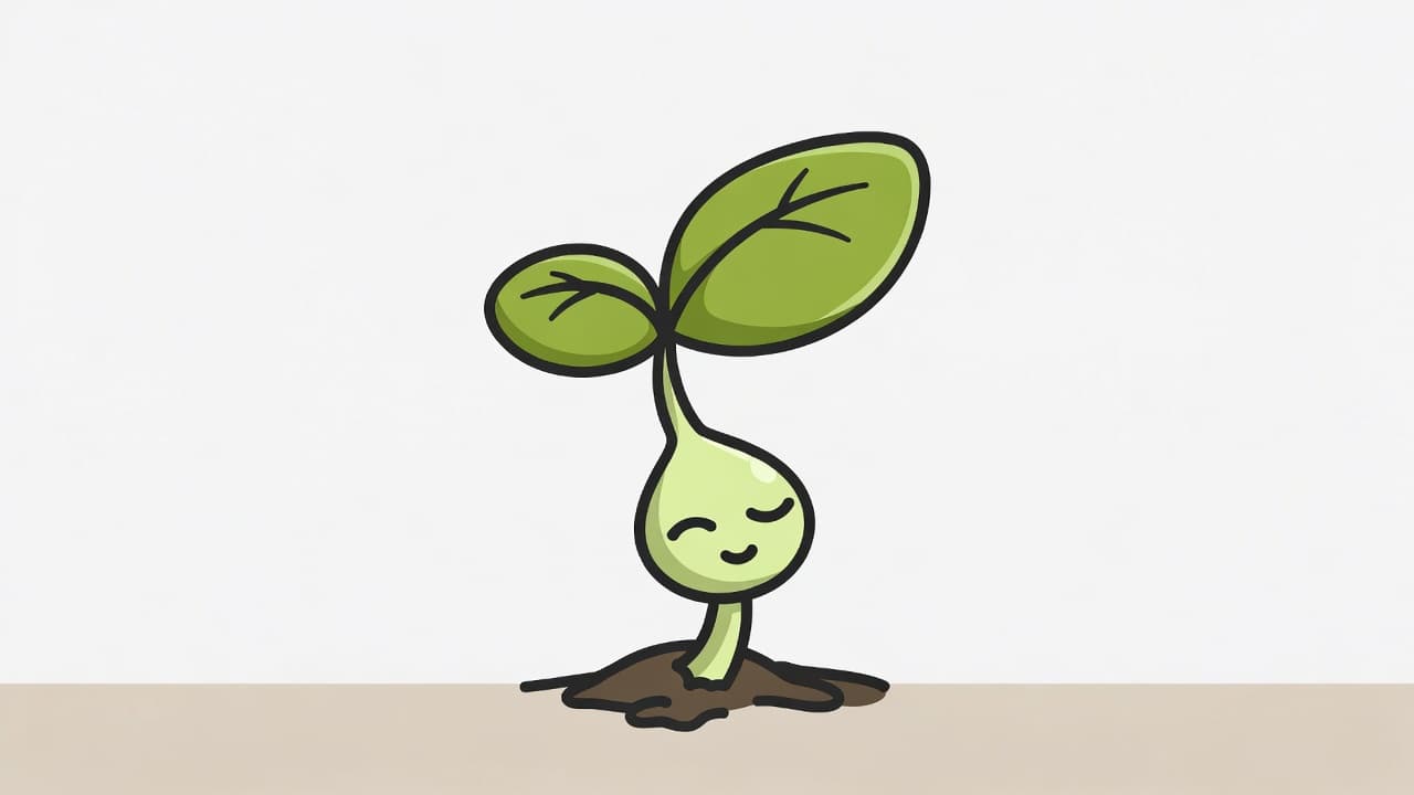 Young green sprout on a light background