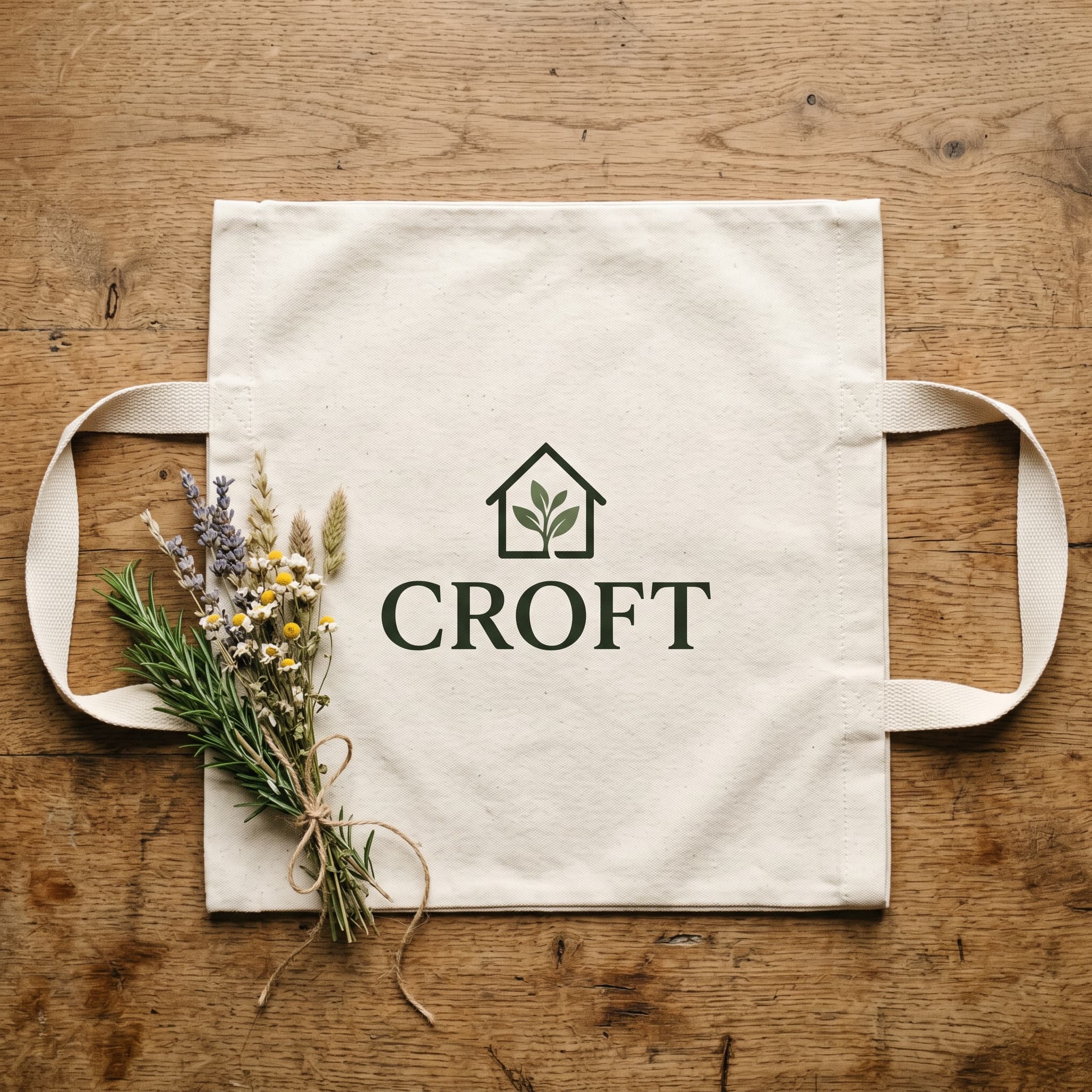 Branded napkin on a light surface